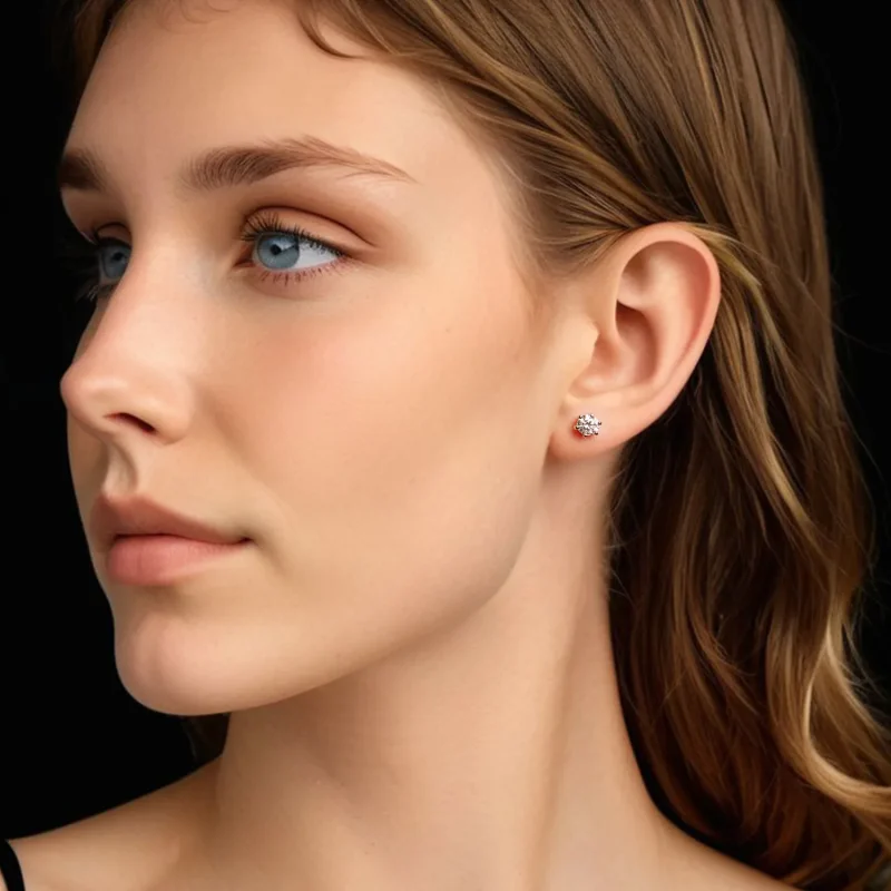 (zdjęcie do) Pandora Style Kolcowe Kolczyki z Moissanitem 6-Szpilkowe z Platerowanym Platyną - Wyświetl 7