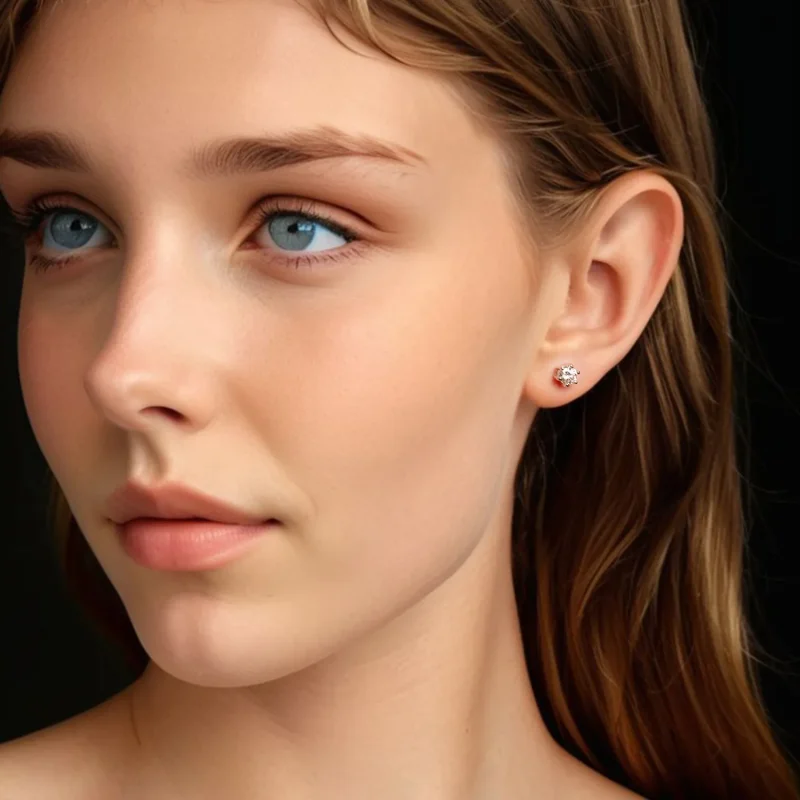 (zdjęcie do) Pandora Style Kolcowe Kolczyki z Moissanitem 6-Szpilkowe z Platerowanym Platyną - Wyświetl 8