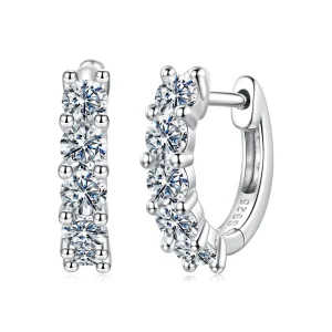 (zdjęcie do) Pandora Style Kolczyki Obręczowe z Moissanitem z Platynowym Posrebrzaniem 925 i Certyfikatem - MSE103