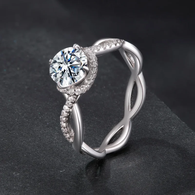 (zdjęcie do) Pierścień Pandora Style Infinity z Moissanite i certyfikatem - MSR076 - Wyświetl 2