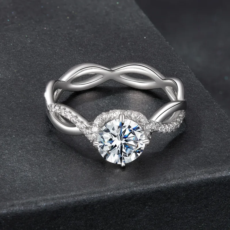 (zdjęcie do) Pierścień Pandora Style Infinity z Moissanite i certyfikatem - MSR076 - Wyświetl 5