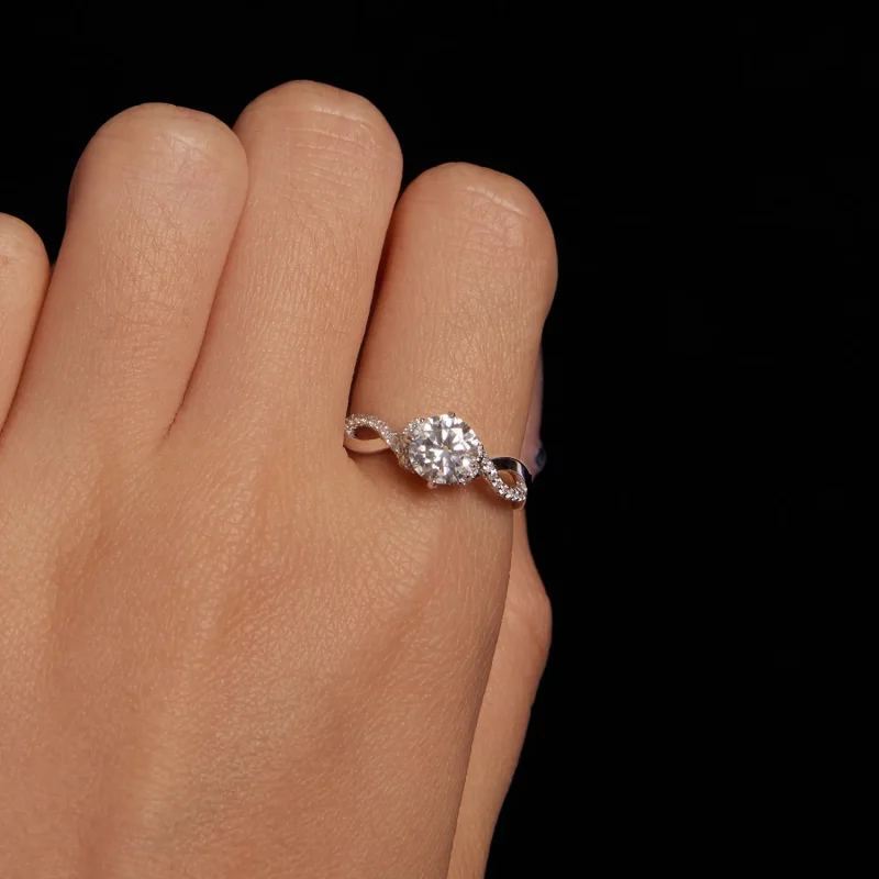 (zdjęcie do) Pierścień Pandora Style Infinity z Moissanite i certyfikatem - MSR076 - Wyświetl 7