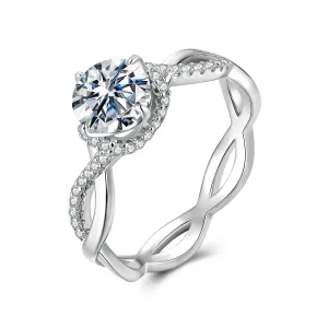 Pierścień Pandora Style Infinity z Moissanite i certyfikatem - MSR076 (zdjęcie do) Pierścień Pandora Style Infinity z Moissanite i certyfikatem - MSR076