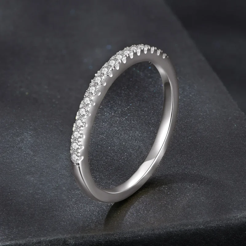 (zdjęcie do) Pandora Style Półwieczność Pierścionek Zaręczynowy z Moissanite 925 Srebro Plate - Wyświetl 2