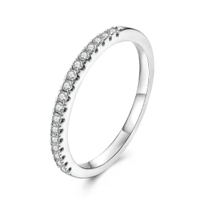 Pandora Style Półwieczność Pierścionek Zaręczynowy z Moissanite 925 Srebro Platerowane Platyną Certyfikowany - MSR077-A (zdjęcie do) Pandora Style Półwieczność Pierścionek Zaręczynowy z Moissanite 925 Srebro Platerowane Platyną Certyfikowany - MSR077-A