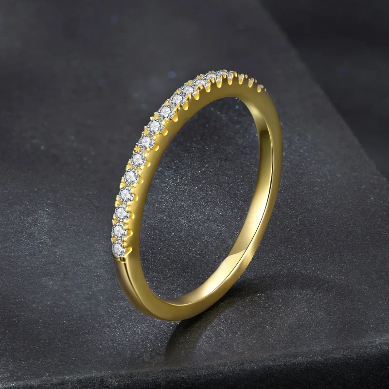 (zdjęcie do) Pandora Style Półwieczność Pierścionek Zaręczynowy z Moissanite Srebro 925 Pozła - Wyświetl 2
