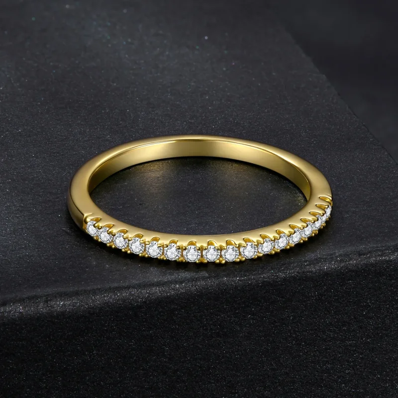 (zdjęcie do) Pandora Style Półwieczność Pierścionek Zaręczynowy z Moissanite Srebro 925 Pozła - Wyświetl 4