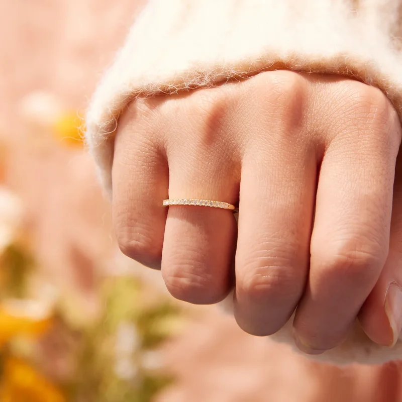 (zdjęcie do) Pandora Style Półwieczność Pierścionek Zaręczynowy z Moissanite Srebro 925 Pozła - Wyświetl 9