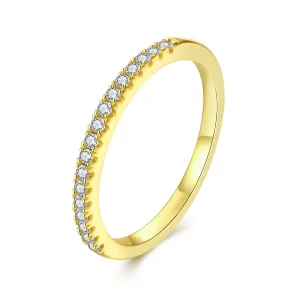 Pandora Style Półwieczność Pierścionek Zaręczynowy z Moissanite Srebro 925 Pozłacany Certyfikowany - MSR077-B (zdjęcie do) Pandora Style Półwieczność Pierścionek Zaręczynowy z Moissanite Srebro 925 Pozłacany Certyfikowany - MSR077-B