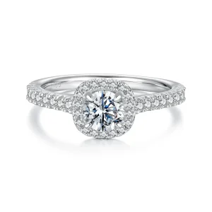 Pierścionek zaręczynowy z moissanitem w stylu Pandora z kwadratową halo - 925 srebro próby sterling i platerowane platyną z certyfikatem - MSR079 (zdjęcie do) Pierścionek zaręczynowy z moissanitem w stylu Pandora z kwadratową halo - 925 srebro próby sterling i platerowane platyną z certyfikatem - MSR079