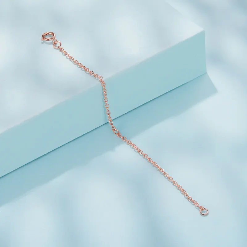 (zdjęcie do) Pandora Style-Inspired Różowo Złocony Łańcuszek Przedłużający ze Srebra Próby 92 - Wyświetl 2
