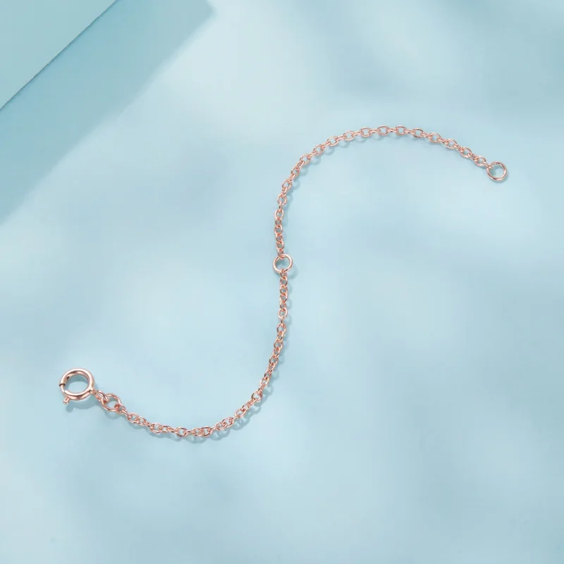 (zdjęcie do) Pandora Style-Inspired Różowo Złocony Łańcuszek Przedłużający ze Srebra Próby 92 - Wyświetl 3