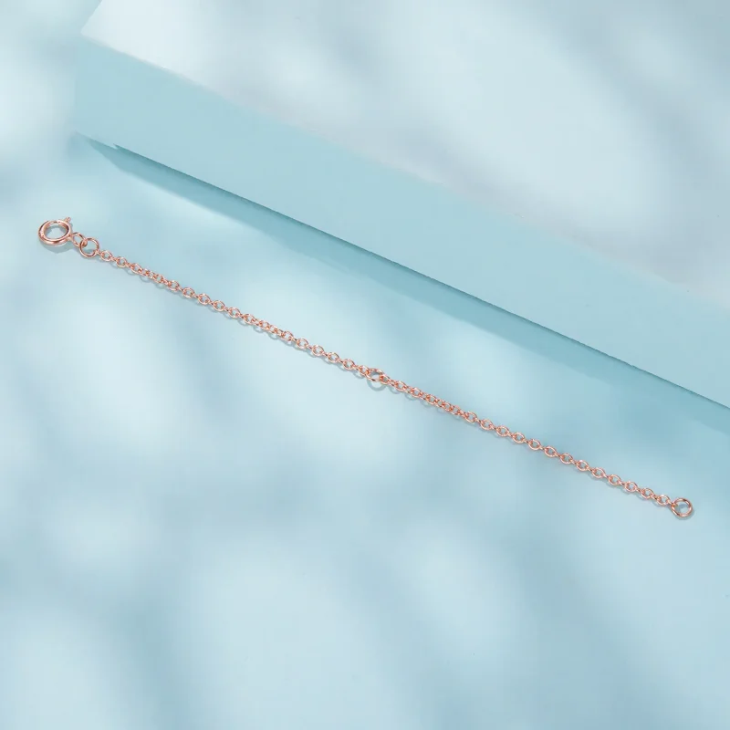 (zdjęcie do) Pandora Style-Inspired Różowo Złocony Łańcuszek Przedłużający ze Srebra Próby 92 - Wyświetl 4