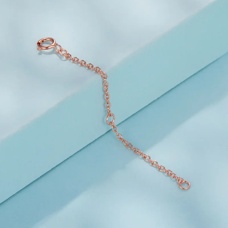 (zdjęcie do) Pandora Style-Inspired Różowo Złoty Łańcuszek Przedłużający z 925 Srebra Próby - - Wyświetl 2