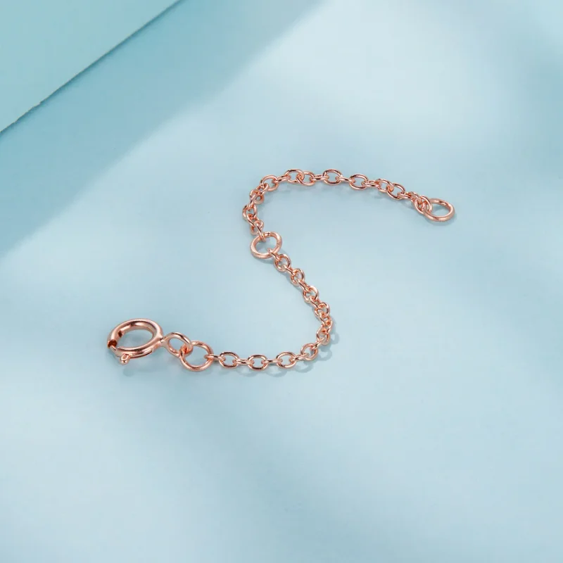 (zdjęcie do) Pandora Style-Inspired Różowo Złoty Łańcuszek Przedłużający z 925 Srebra Próby - - Wyświetl 3