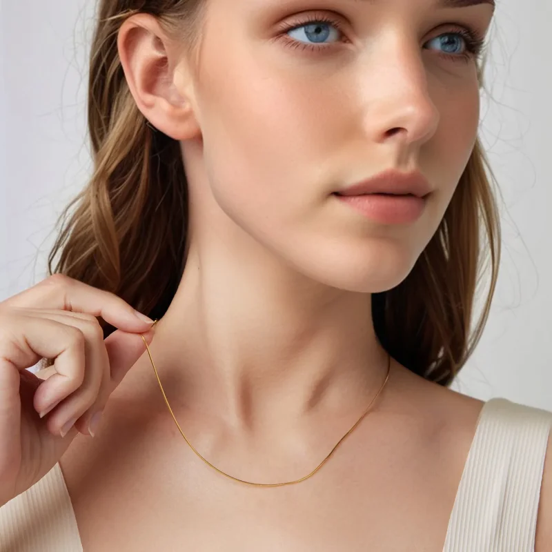 (zdjęcie do) Pandora Style Naszyjnik Wąż - 925 Srebro Próby 925 Pozłacane - SCA032-B - Wyświetl 8