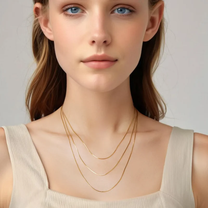 (zdjęcie do) Pandora Style Naszyjnik Wąż - 925 Srebro Próby 925 Pozłacane - SCA032-B - Wyświetl 9