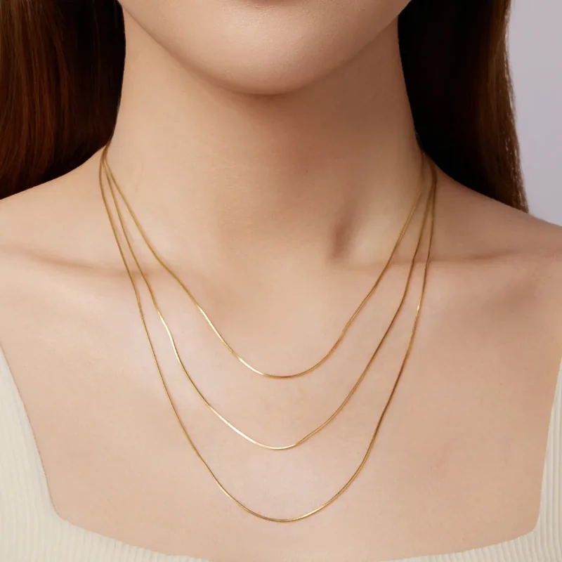(zdjęcie do) Pandora Style Naszyjnik Wąż - 925 Srebro Próby 925 Pozłacane - SCA032-B - Wyświetl 12