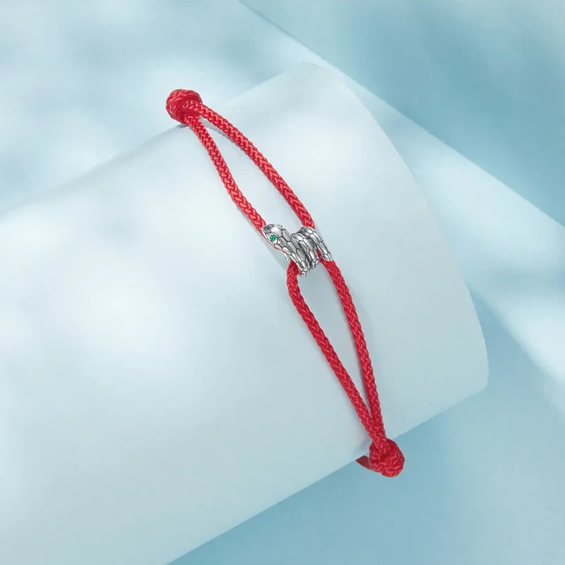 (zdjęcie do) Pandora Style Snake Bracelet 925 Srebro Cyrkonia Utleniana Bawełniana Linka - SC - Wyświetl 2