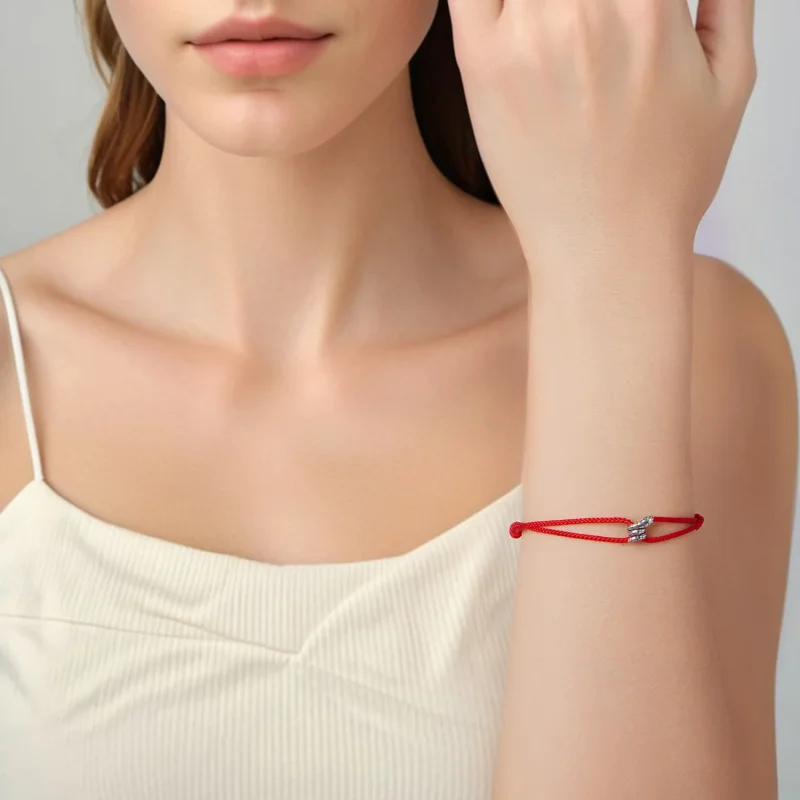 (zdjęcie do) Pandora Style Snake Bracelet 925 Srebro Cyrkonia Utleniana Bawełniana Linka - SC - Wyświetl 7