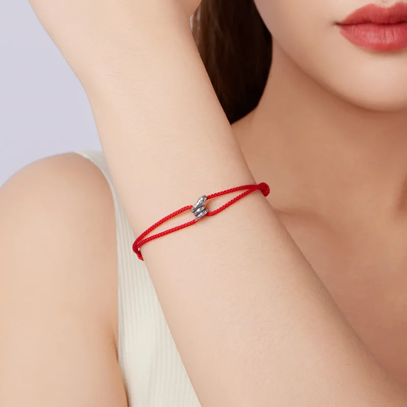 (zdjęcie do) Pandora Style Snake Bracelet 925 Srebro Cyrkonia Utleniana Bawełniana Linka - SC - Wyświetl 8