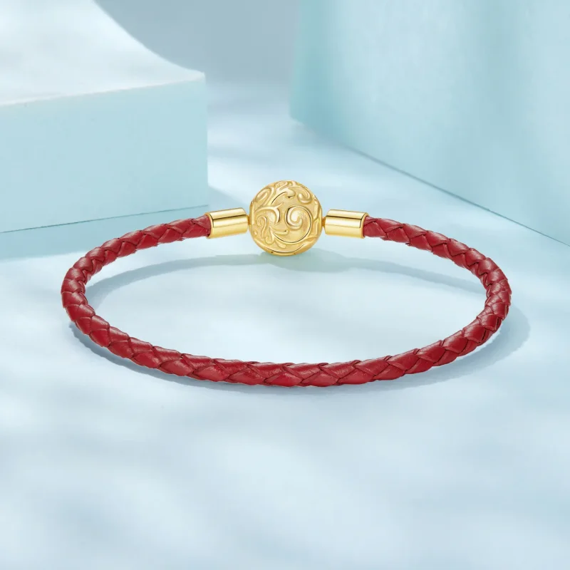 (zdjęcie do) Pandora Style 925 srebro pozłacane zapięcie w wzór kręconej trawy czerwony brans - Wyświetl 3