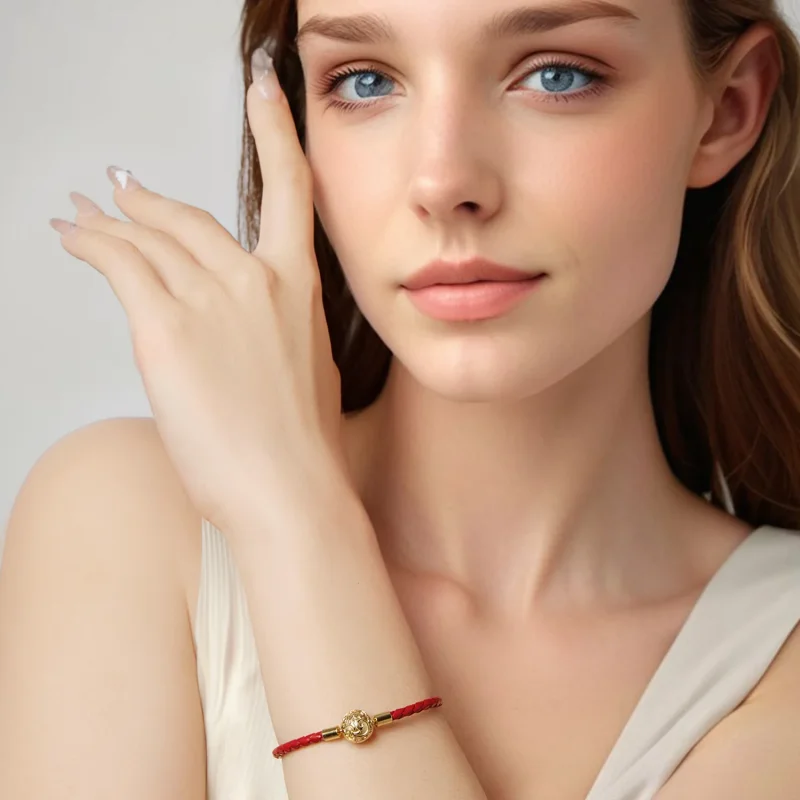 (zdjęcie do) Pandora Style 925 srebro pozłacane zapięcie w wzór kręconej trawy czerwony brans - Wyświetl 6