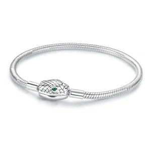Pandora Style-Inspired Bransoletka z kości węża ze srebra sterling z cyrkoniami - SCB302 (zdjęcie do) Pandora Style-Inspired Bransoletka z kości węża ze srebra sterling z cyrkoniami - SCB302
