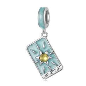 (zdjęcie do) Pandora Style 925 Srebro Próbowane Pozłacane Białym Złotem Wisiorek Hermit Tarot - Emaliowany & Szklany Amulet Mistyczny - SCC3052