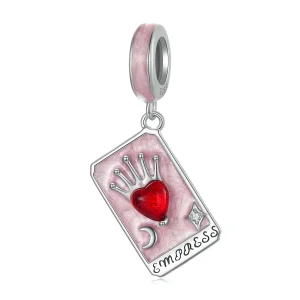 (zdjęcie do) Pandora Style 925 Srebro Próby Złoto Białe Emaliowany Wisior Empress Tarot - Emalia i Cyrkonia Królewski Amulet - SCC3053