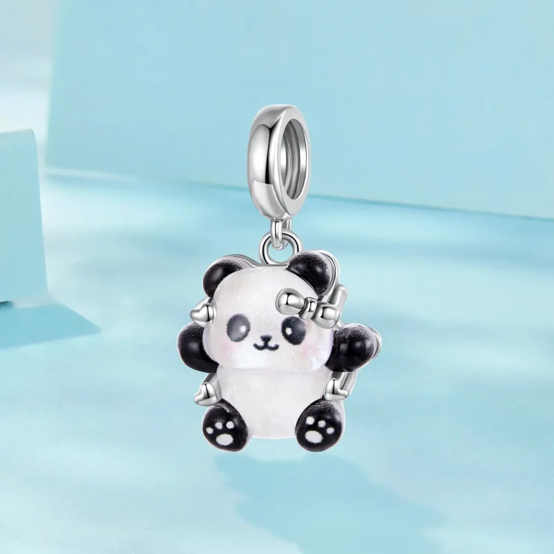 (zdjęcie do) Pandora Style 925 Srebrna Srebrna Oksydowana Panda Wisiorek - Żywiczny Uroczy Ni - Wyświetl 2