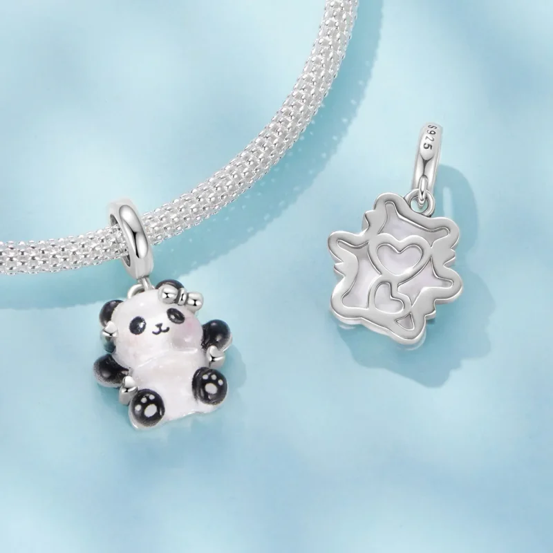 (zdjęcie do) Pandora Style 925 Srebrna Srebrna Oksydowana Panda Wisiorek - Żywiczny Uroczy Ni - Wyświetl 5