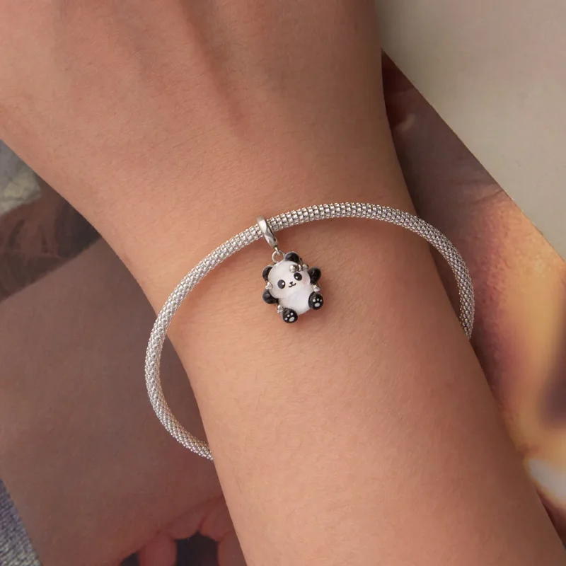 (zdjęcie do) Pandora Style 925 Srebrna Srebrna Oksydowana Panda Wisiorek - Żywiczny Uroczy Ni - Wyświetl 6
