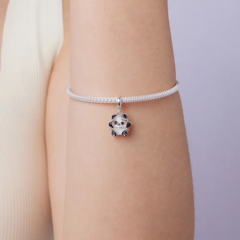 (zdjęcie do) Pandora Style 925 Srebrna Srebrna Oksydowana Panda Wisiorek - Żywiczny Uroczy Ni - Wyświetl 7