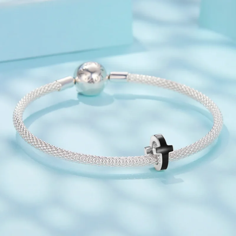 (zdjęcie do) Pandora Style 925 Srebro Próby 925 Utleniony Krzyż Koralik Rozdzielający - Emali - Wyświetl 5