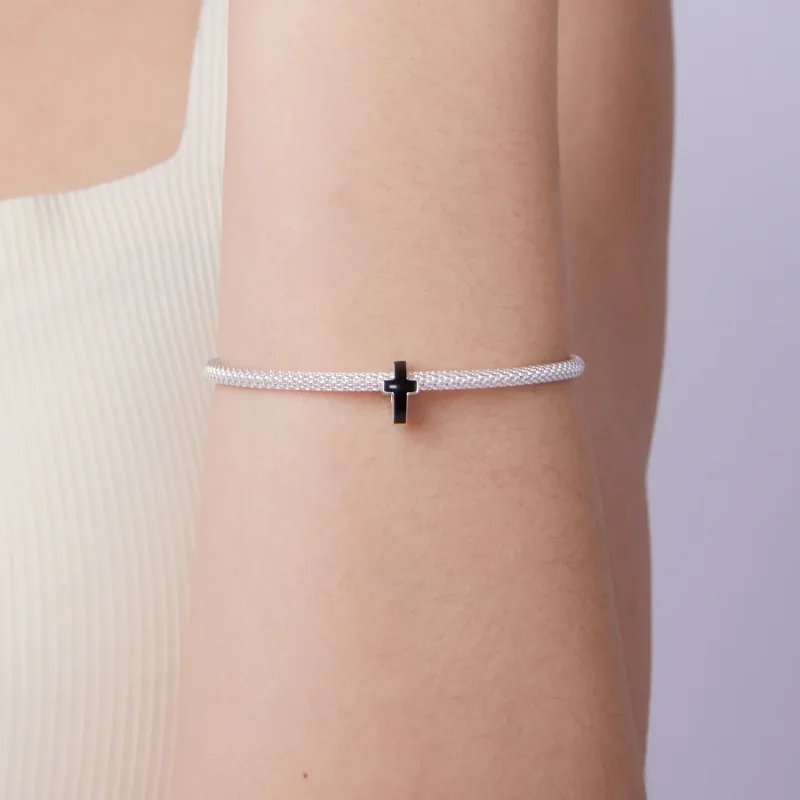(zdjęcie do) Pandora Style 925 Srebro Próby 925 Utleniony Krzyż Koralik Rozdzielający - Emali - Wyświetl 7