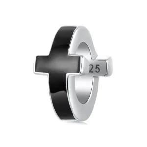 (zdjęcie do) Pandora Style 925 Srebro Próby 925 Utleniony Krzyż Koralik Rozdzielający - Emaliowany Charms - SCC3093