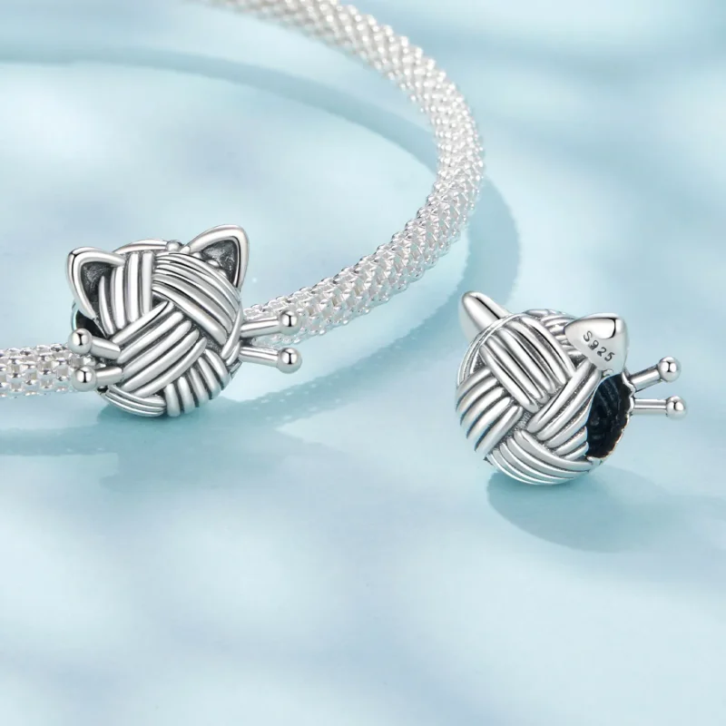 (zdjęcie do) Pandora Style 925 Srebro Próby 925 Utleniony Koralik Kot z Włóczką - Wisiorek Ko - Wyświetl 4