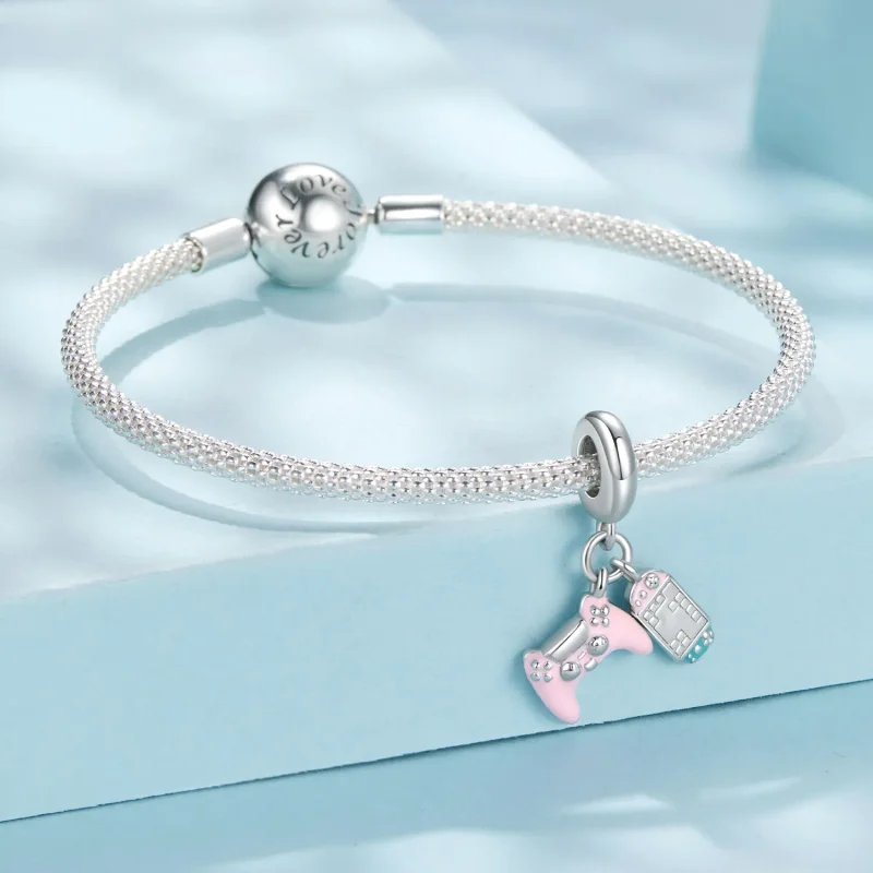 (zdjęcie do) Pandora Style 925 Srebrna Zawieszka z Charmsem Gamingowym - Różowa Emaliowana Ga - Wyświetl 3