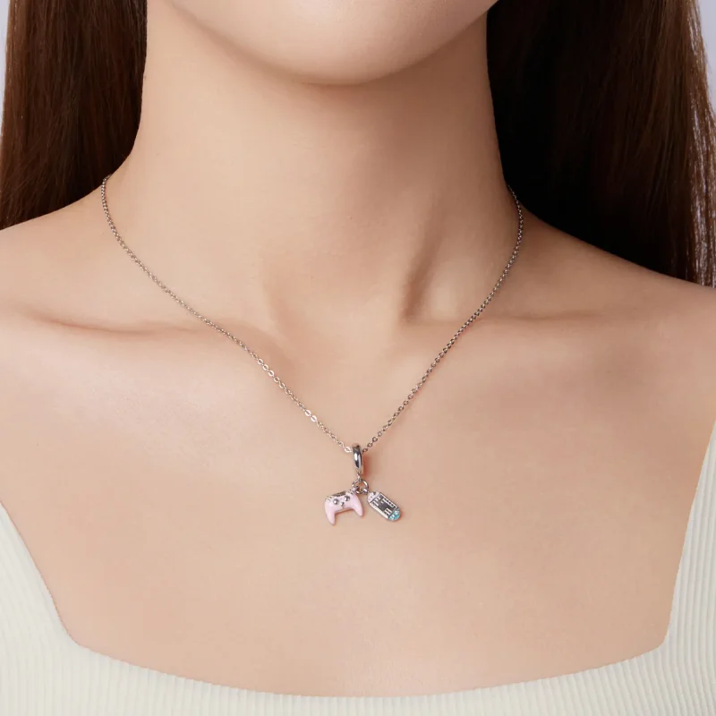 (zdjęcie do) Pandora Style 925 Srebrna Zawieszka z Charmsem Gamingowym - Różowa Emaliowana Ga - Wyświetl 8