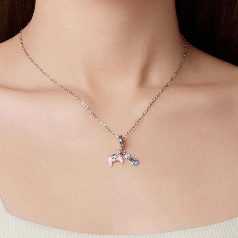(zdjęcie do) Pandora Style 925 Srebrna Zawieszka z Charmsem Gamingowym - Różowa Emaliowana Ga - Wyświetl 9