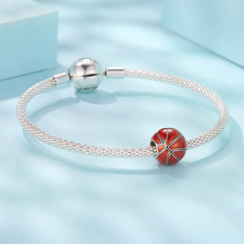 (zdjęcie do) Pandora Style 925 Srebrna Koralikowa Charmka do Koszykówki - Emalia i Efekt Utle - Wyświetl 5