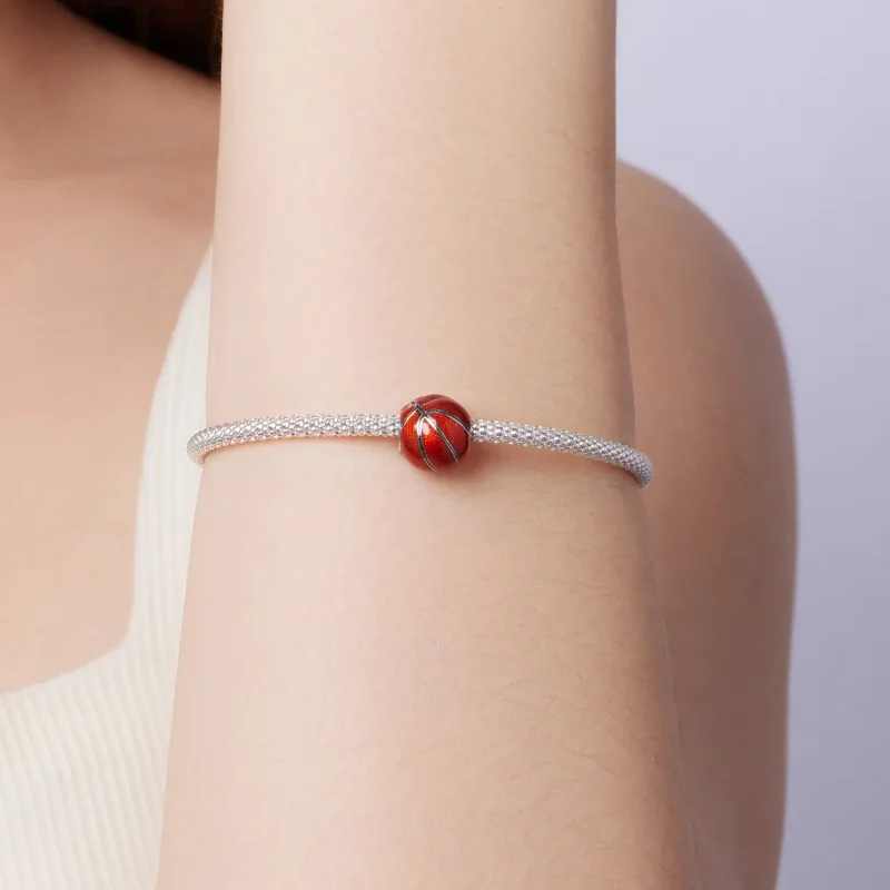 (zdjęcie do) Pandora Style 925 Srebrna Koralikowa Charmka do Koszykówki - Emalia i Efekt Utle - Wyświetl 7
