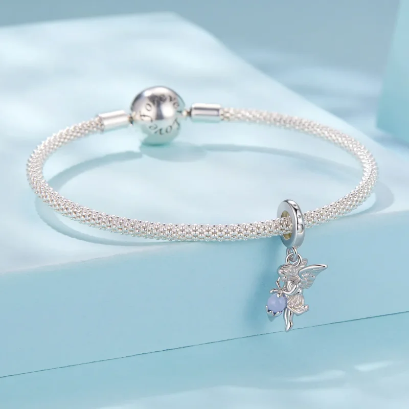 (zdjęcie do) Pandora Style 925 Srebrna Zawieszka z Aniołkiem - Cyrkonie i Kamień Świecący w C - Wyświetl 3