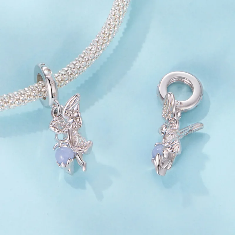 (zdjęcie do) Pandora Style 925 Srebrna Zawieszka z Aniołkiem - Cyrkonie i Kamień Świecący w C - Wyświetl 5