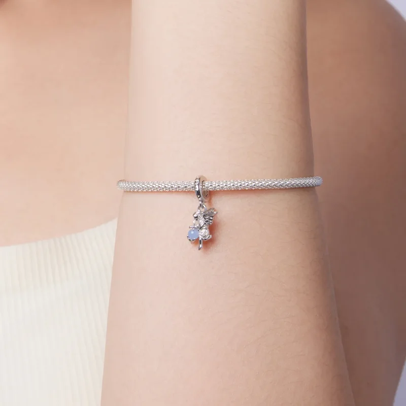 (zdjęcie do) Pandora Style 925 Srebrna Zawieszka z Aniołkiem - Cyrkonie i Kamień Świecący w C - Wyświetl 8