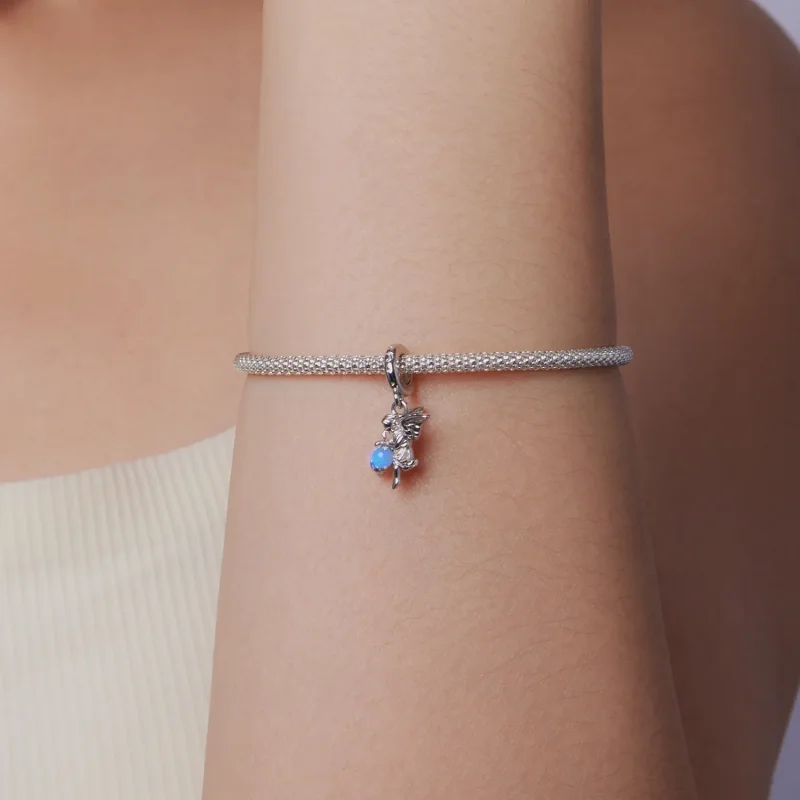 (zdjęcie do) Pandora Style 925 Srebrna Zawieszka z Aniołkiem - Cyrkonie i Kamień Świecący w C - Wyświetl 9