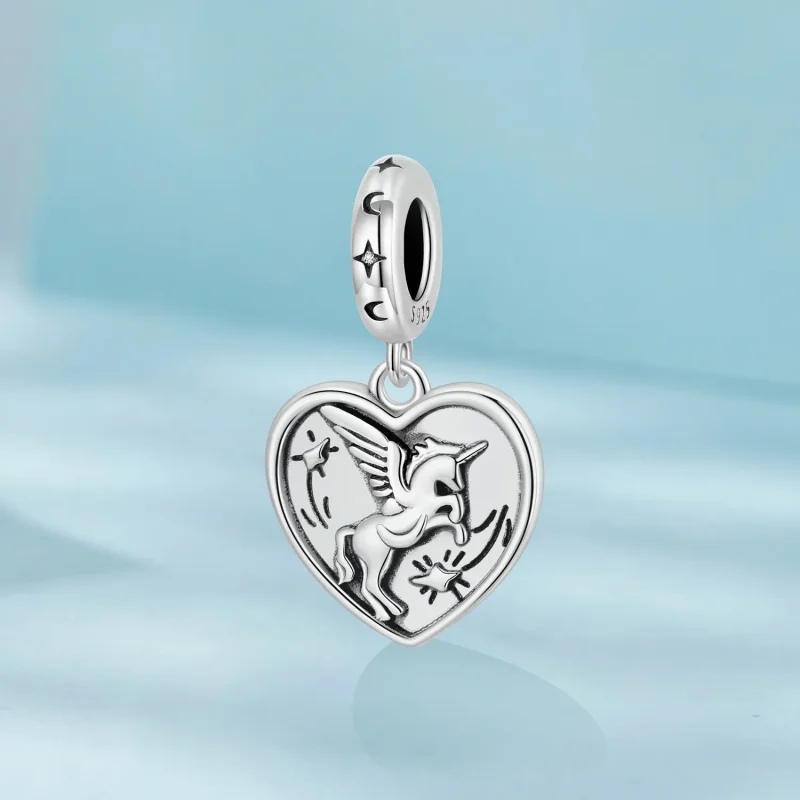 (zdjęcie do) Pandora Style 925 Srebrna Zawieszka z Jednorożcem - Utlenione Serce - SCC3104 - Wyświetl 2
