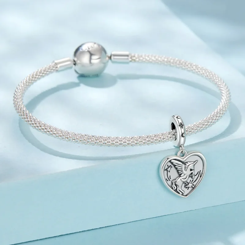 (zdjęcie do) Pandora Style 925 Srebrna Zawieszka z Jednorożcem - Utlenione Serce - SCC3104 - Wyświetl 3
