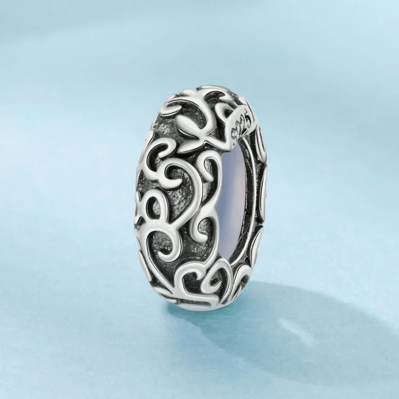 (zdjęcie do) Pandora Style 925 Srebro Próby 925 Oksydowany Wzór Winorośli Koralik Silikonowy - Wyświetl 2